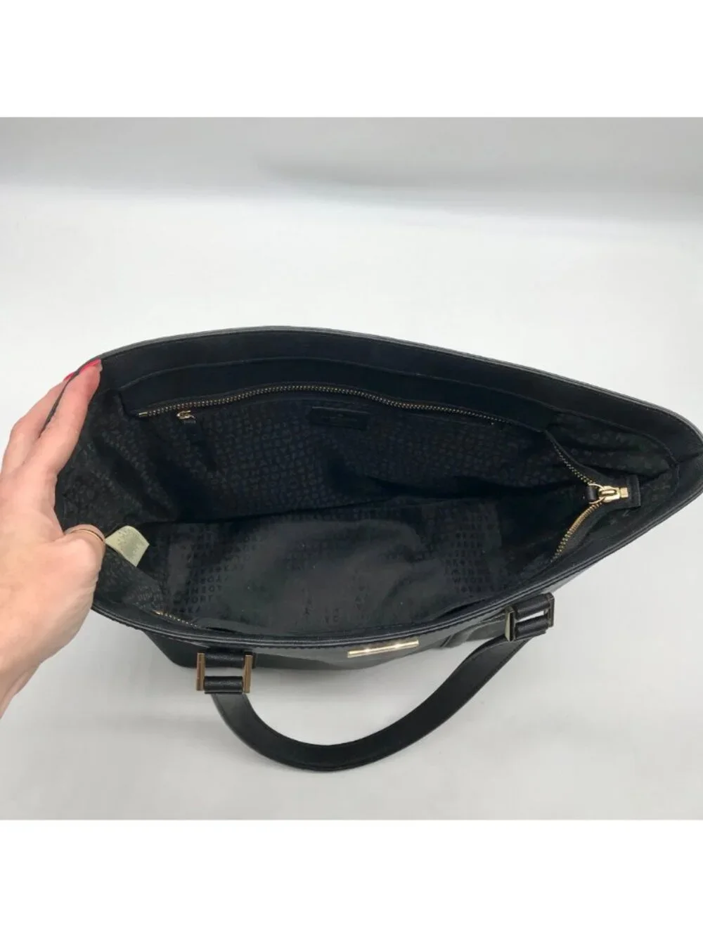 Kate Spade Black Saffiano Leather Cara Shoulder Bag